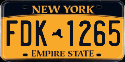 NY license plate FDK1265