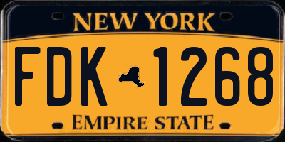 NY license plate FDK1268