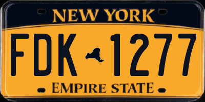 NY license plate FDK1277