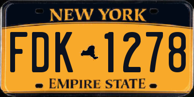 NY license plate FDK1278