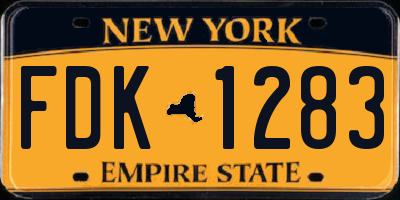 NY license plate FDK1283