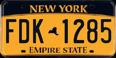 NY license plate FDK1285