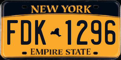 NY license plate FDK1296