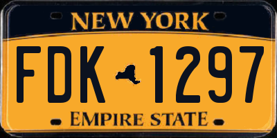 NY license plate FDK1297