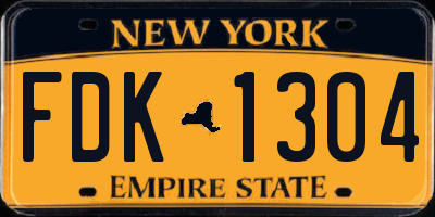 NY license plate FDK1304