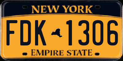 NY license plate FDK1306
