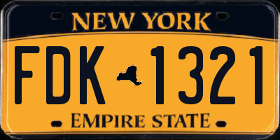 NY license plate FDK1321