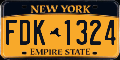 NY license plate FDK1324