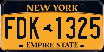 NY license plate FDK1325