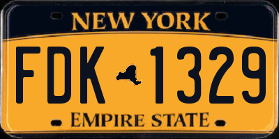 NY license plate FDK1329