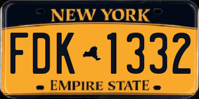 NY license plate FDK1332