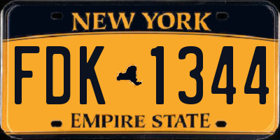 NY license plate FDK1344
