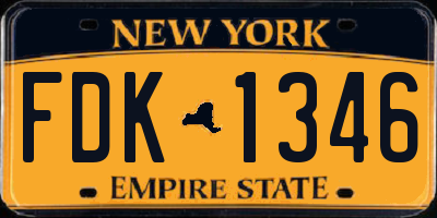 NY license plate FDK1346