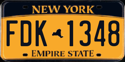 NY license plate FDK1348