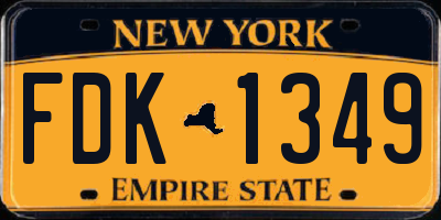 NY license plate FDK1349