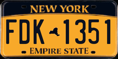 NY license plate FDK1351