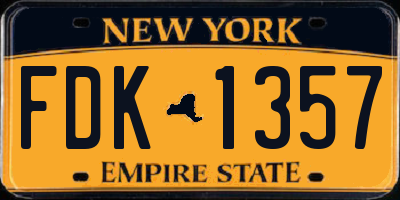 NY license plate FDK1357