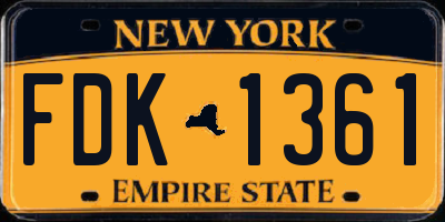 NY license plate FDK1361