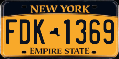 NY license plate FDK1369