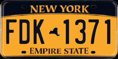 NY license plate FDK1371