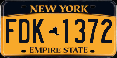 NY license plate FDK1372