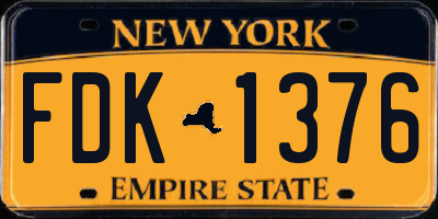 NY license plate FDK1376