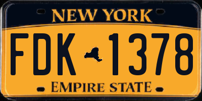 NY license plate FDK1378