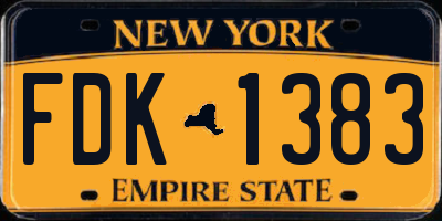 NY license plate FDK1383