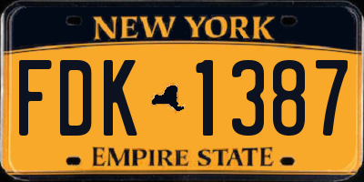 NY license plate FDK1387