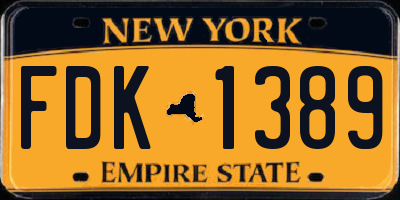 NY license plate FDK1389