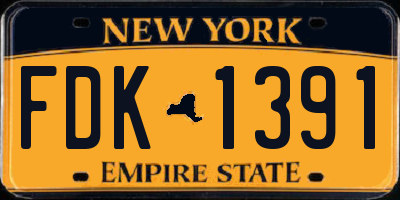 NY license plate FDK1391
