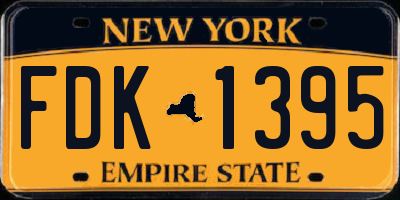 NY license plate FDK1395
