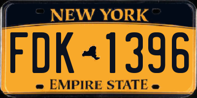 NY license plate FDK1396