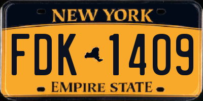 NY license plate FDK1409