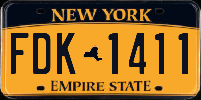 NY license plate FDK1411