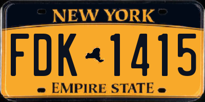 NY license plate FDK1415