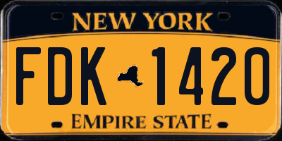 NY license plate FDK1420