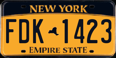 NY license plate FDK1423