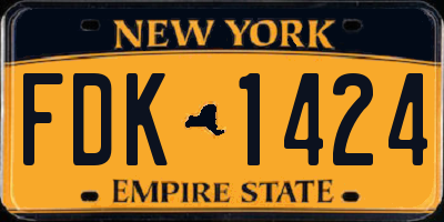 NY license plate FDK1424