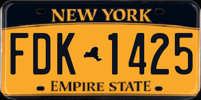 NY license plate FDK1425