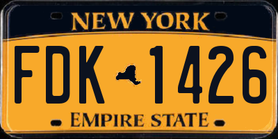 NY license plate FDK1426