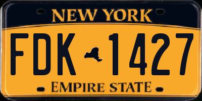 NY license plate FDK1427