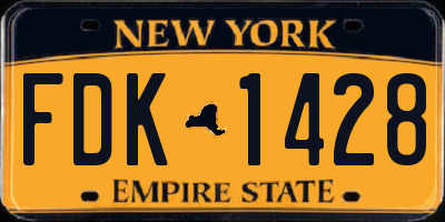 NY license plate FDK1428