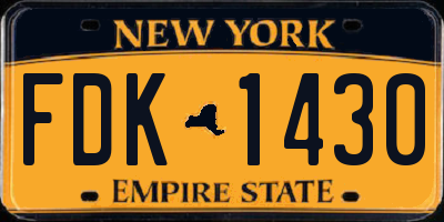 NY license plate FDK1430