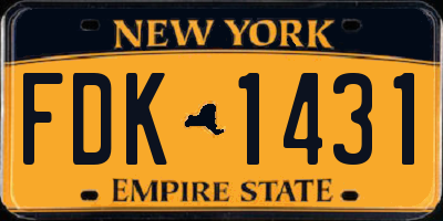 NY license plate FDK1431