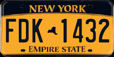 NY license plate FDK1432