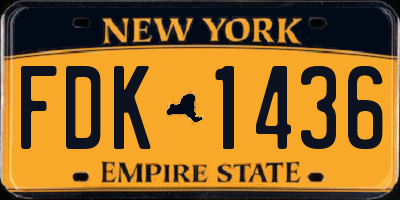 NY license plate FDK1436