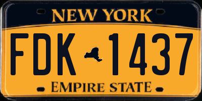 NY license plate FDK1437