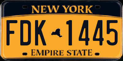 NY license plate FDK1445