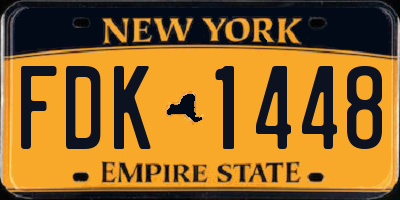 NY license plate FDK1448